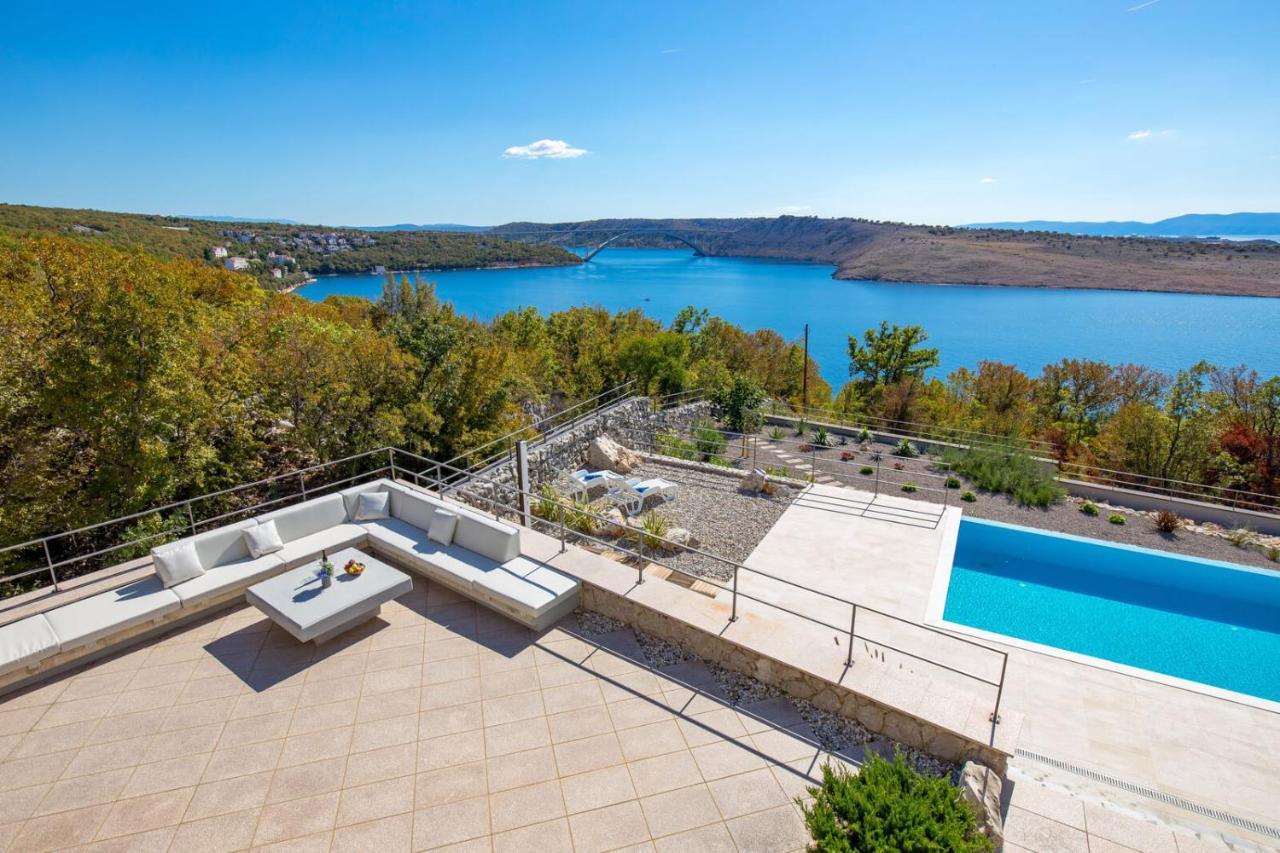 Luxury Villa Ostro With Pool & Krk Bridge View Кральевица Экстерьер фото