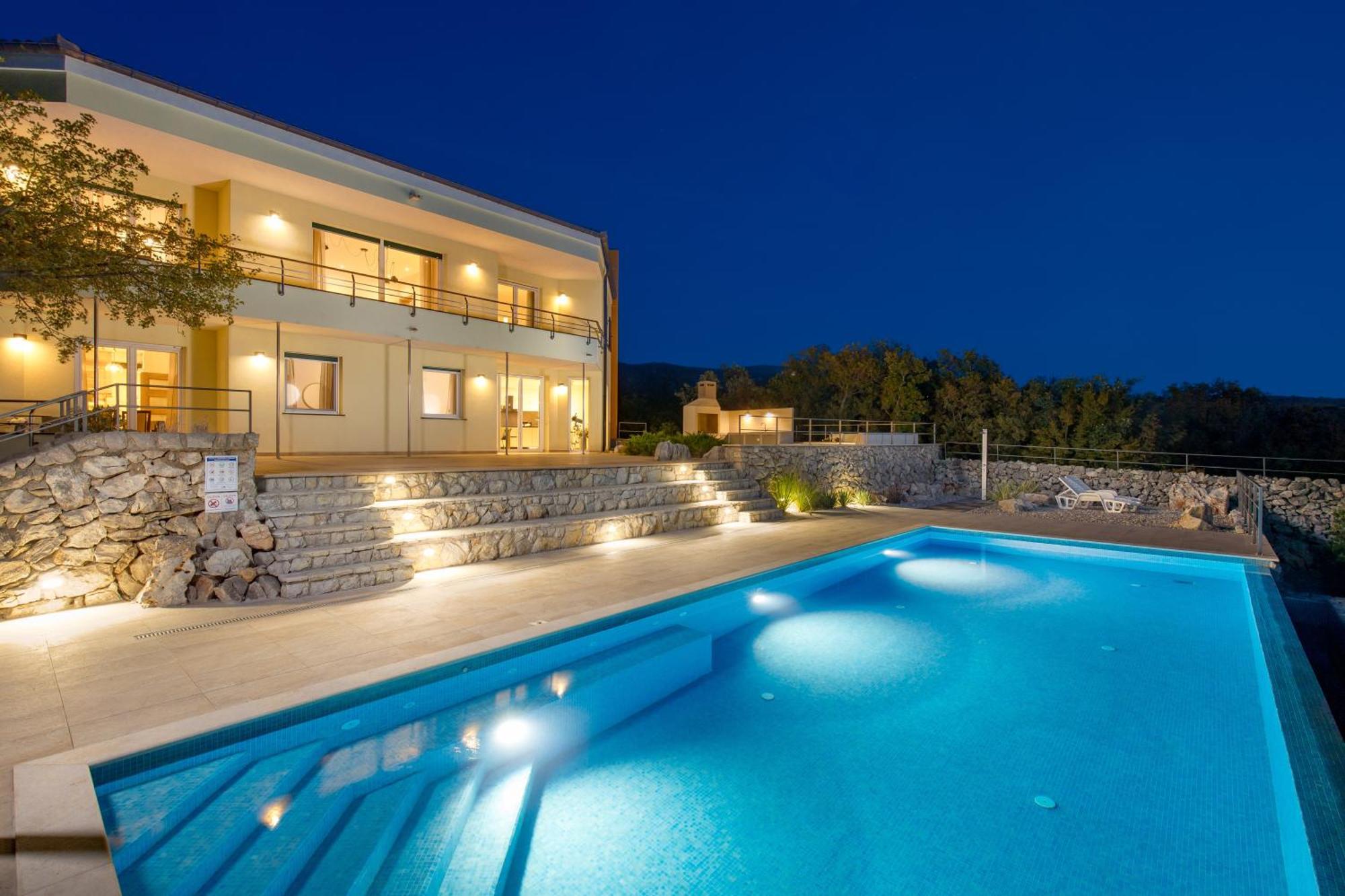 Luxury Villa Ostro With Pool & Krk Bridge View Кральевица Экстерьер фото