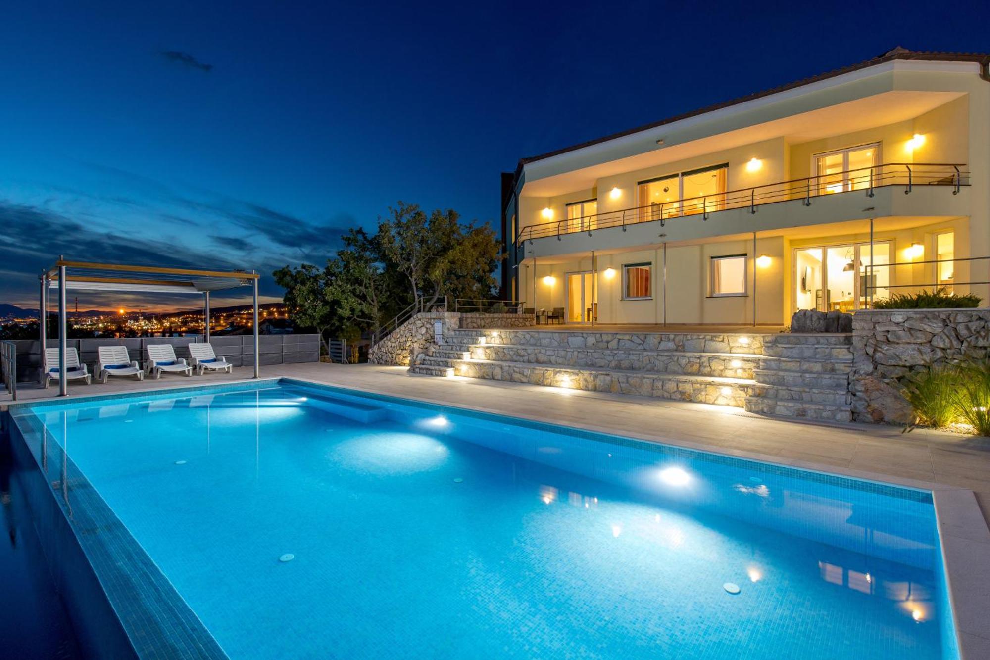 Luxury Villa Ostro With Pool & Krk Bridge View Кральевица Экстерьер фото
