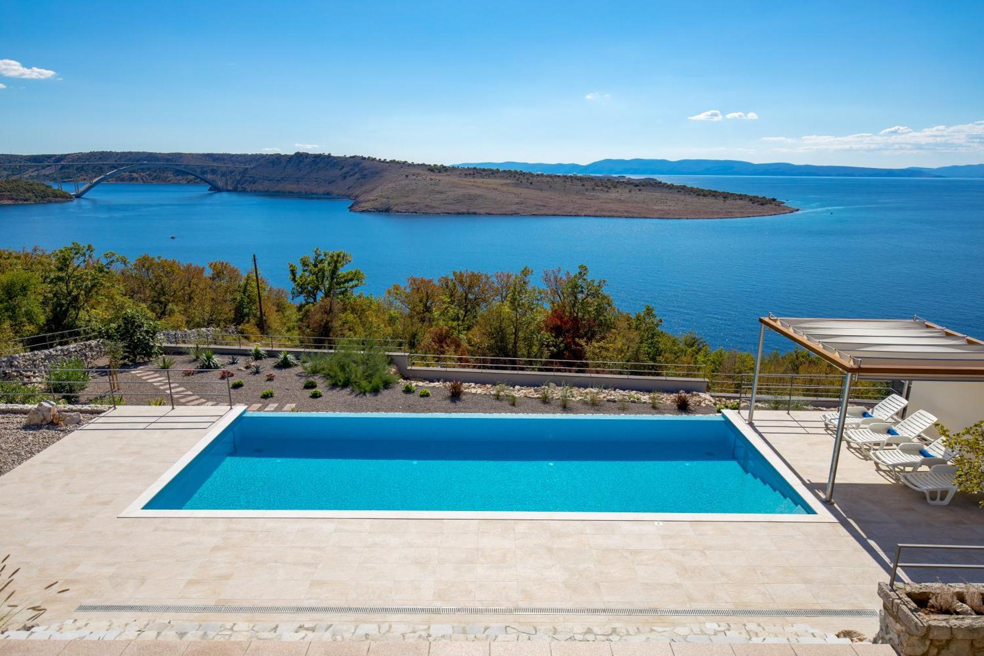 Luxury Villa Ostro With Pool & Krk Bridge View Кральевица Экстерьер фото