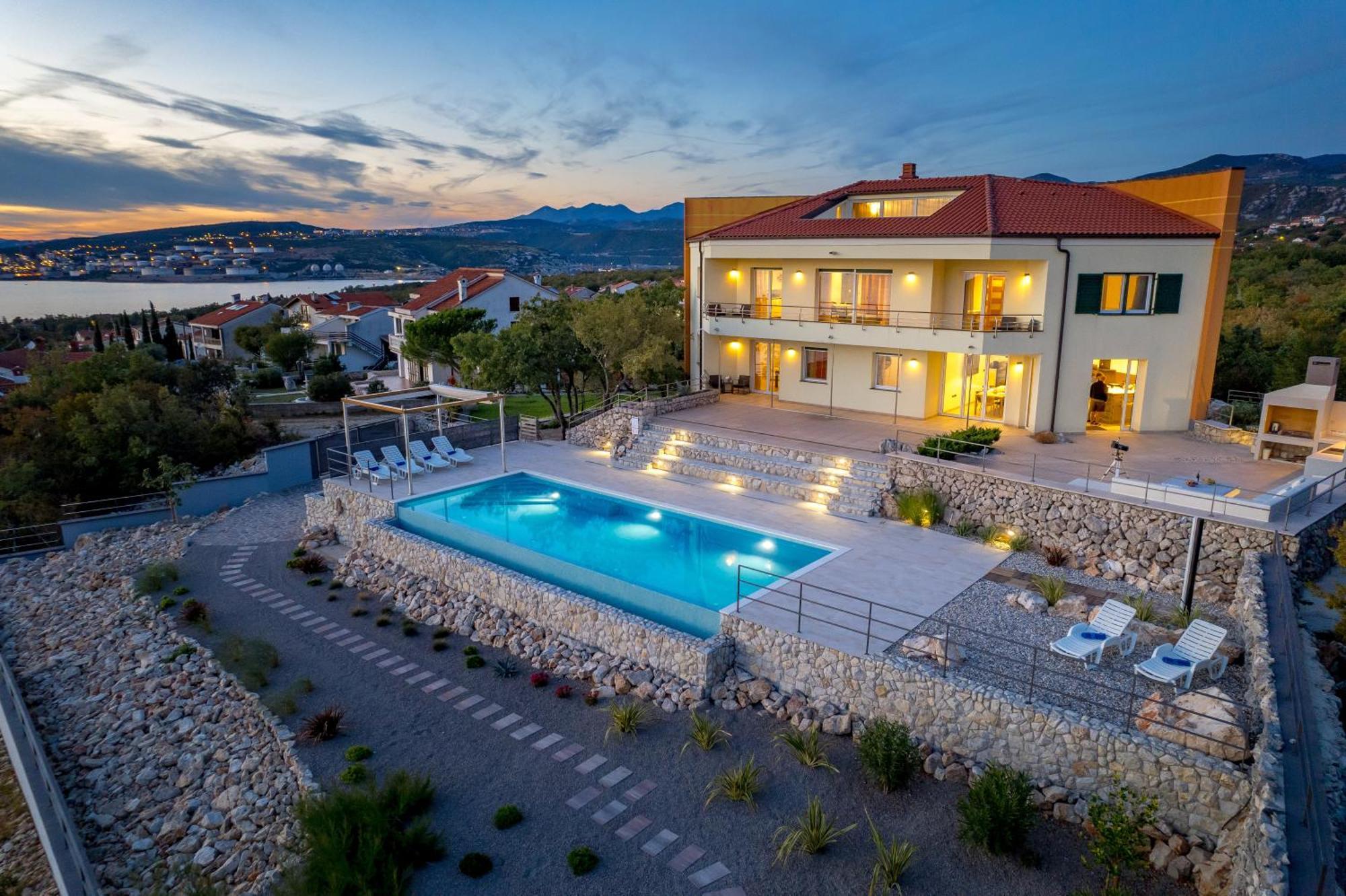 Luxury Villa Ostro With Pool & Krk Bridge View Кральевица Экстерьер фото
