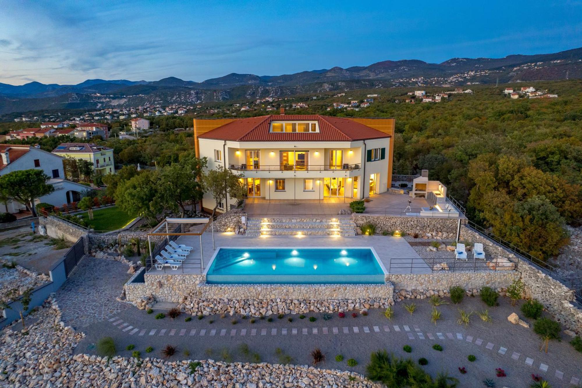 Luxury Villa Ostro With Pool & Krk Bridge View Кральевица Экстерьер фото